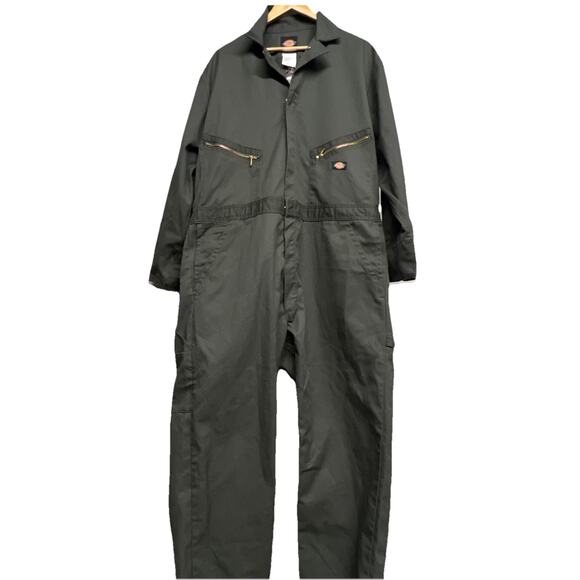 Dickies Olive Green Coveralls Long Sleeve Workwear Jumpsuit Overall - Picture 2 of 16